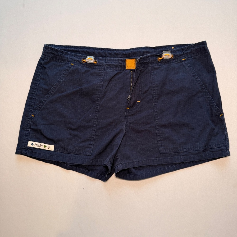 Vtg Y2k Mudd Utility Shorts Womens Navy Blue Ripstop Cotton Gorpcore Cargo Booty